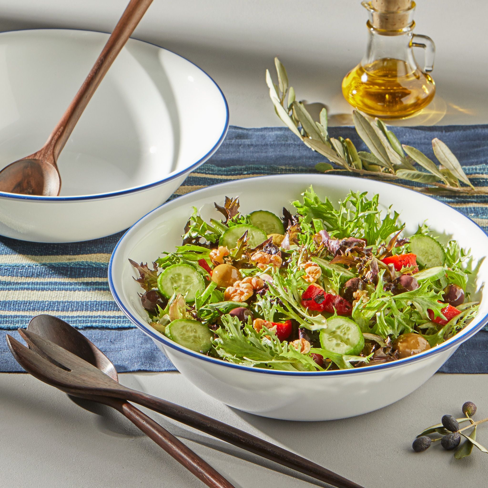 Corelle® Brilliant Blue Banded 2-quart Serving Bowls. 2-pack - Image 2