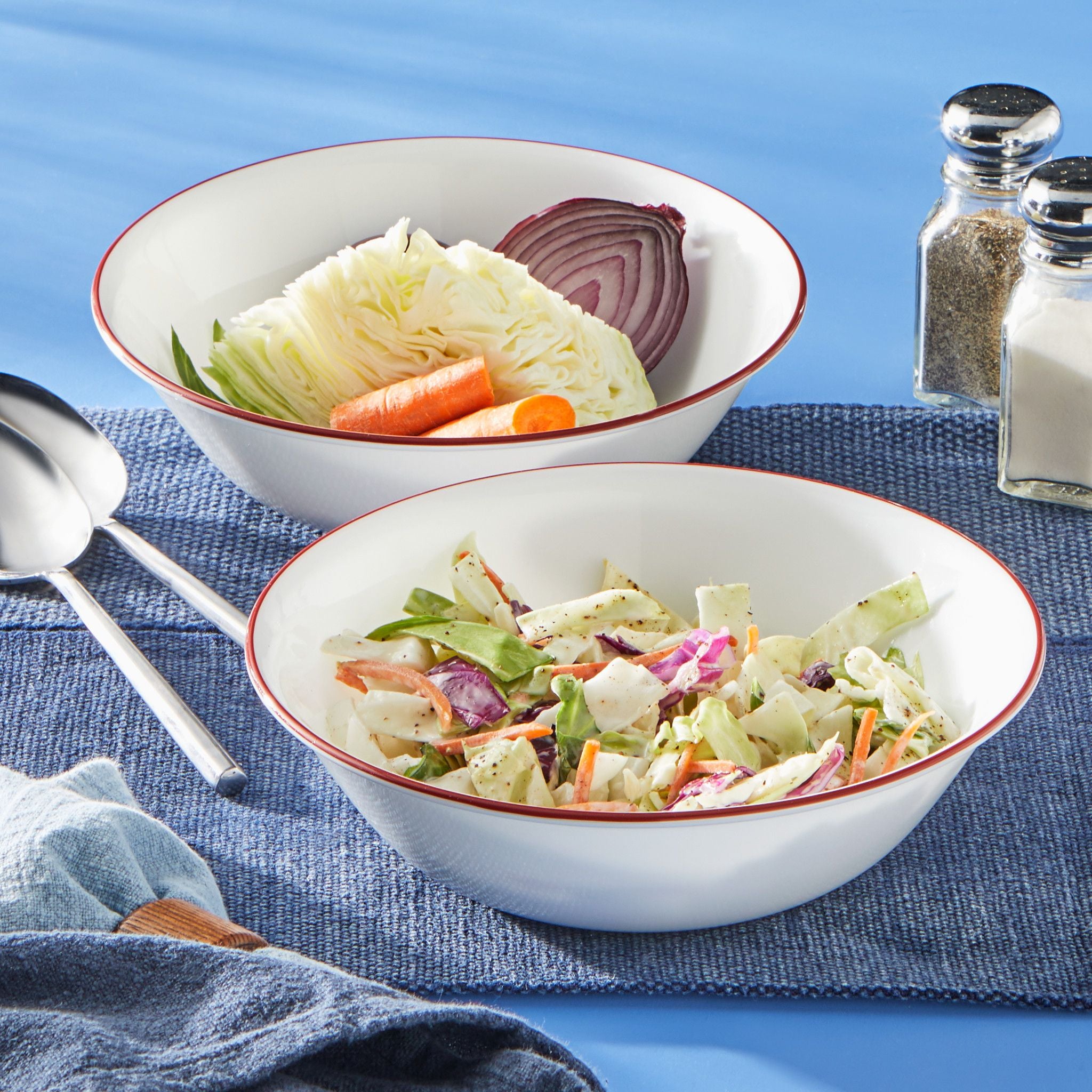 Corelle® Radiant Red Banded 1-quart Serving Bowls. 2-pack - Image 2