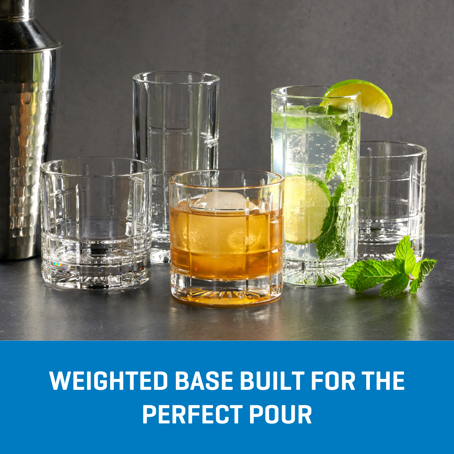 Ocean Glass Traze FTR Highball Glasses (4-Pieces). 12-ounce. Dishwasher Safe - Image 5