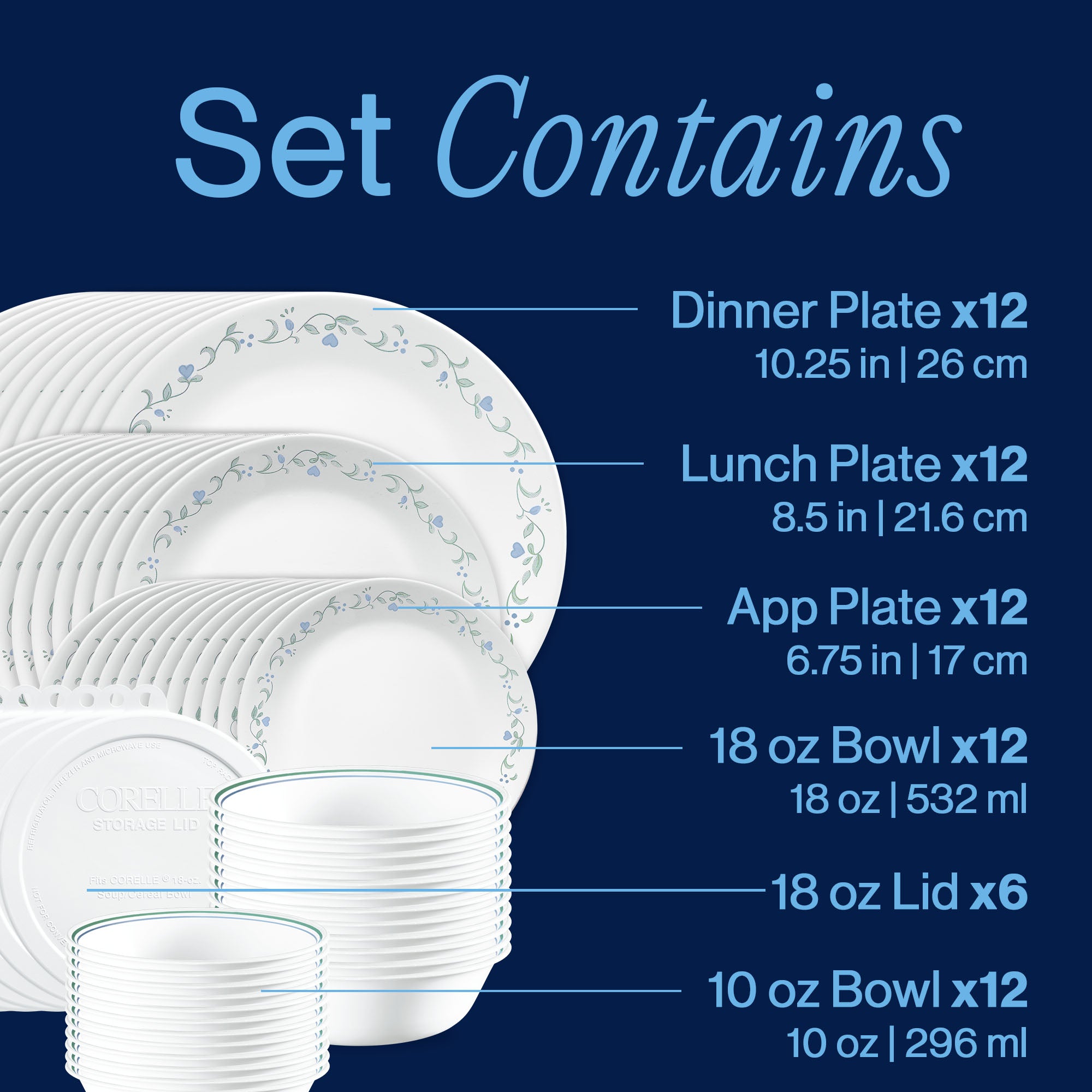 Corelle® Country Cottage 66-piece Dinnerware Set. Service for 12 - Image 2