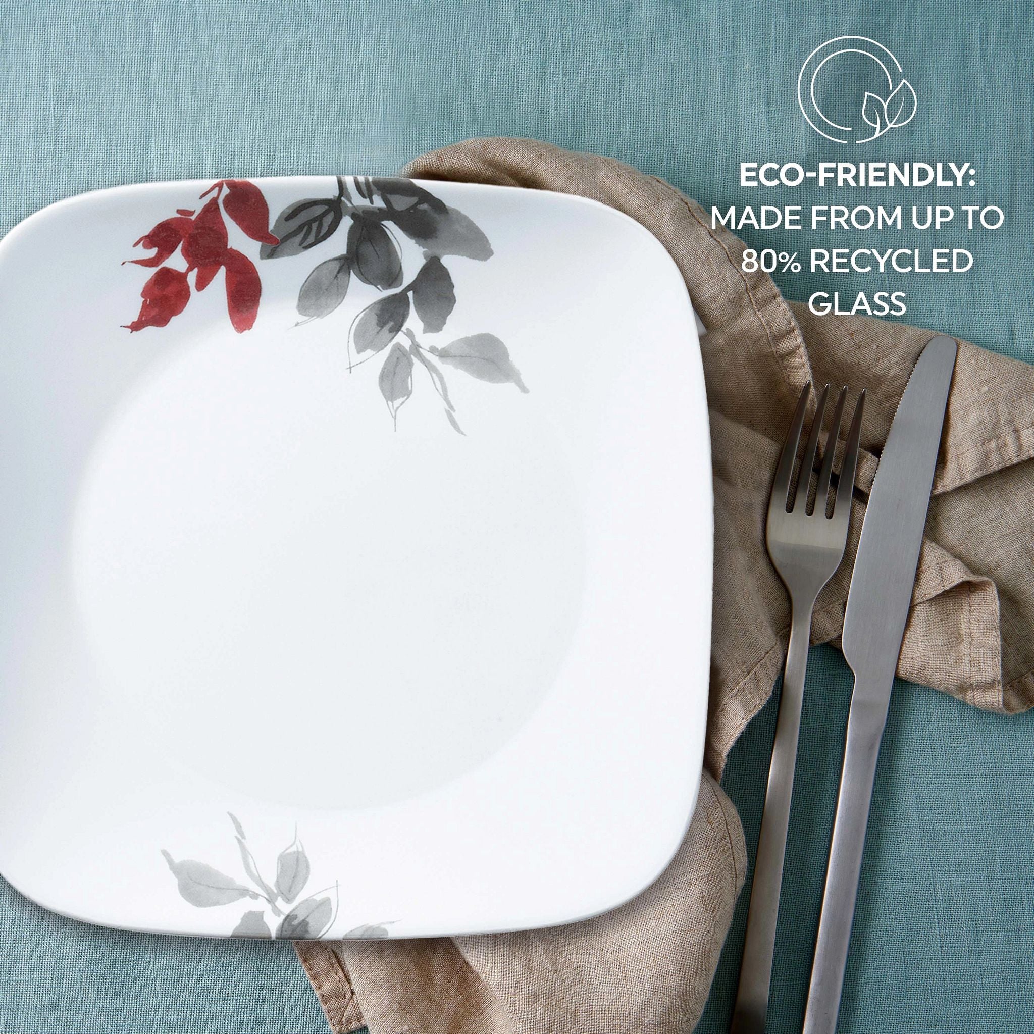 Corelle® Kyoto Leaves 16-piece Dinnerware Set. Service for 4 - Image 6