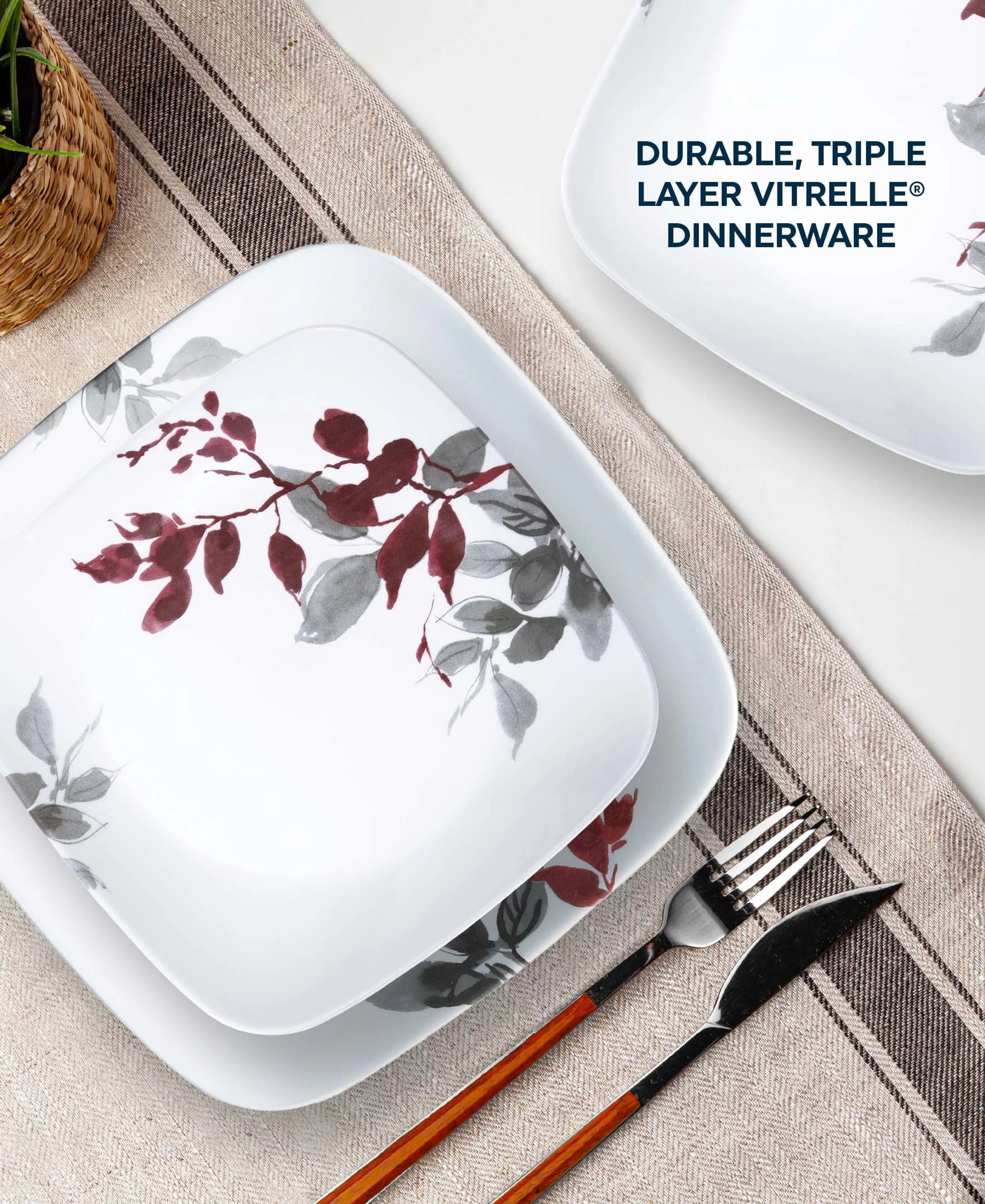 Corelle® Kyoto Leaves 16-piece Dinnerware Set. Service for 4 - Image 4