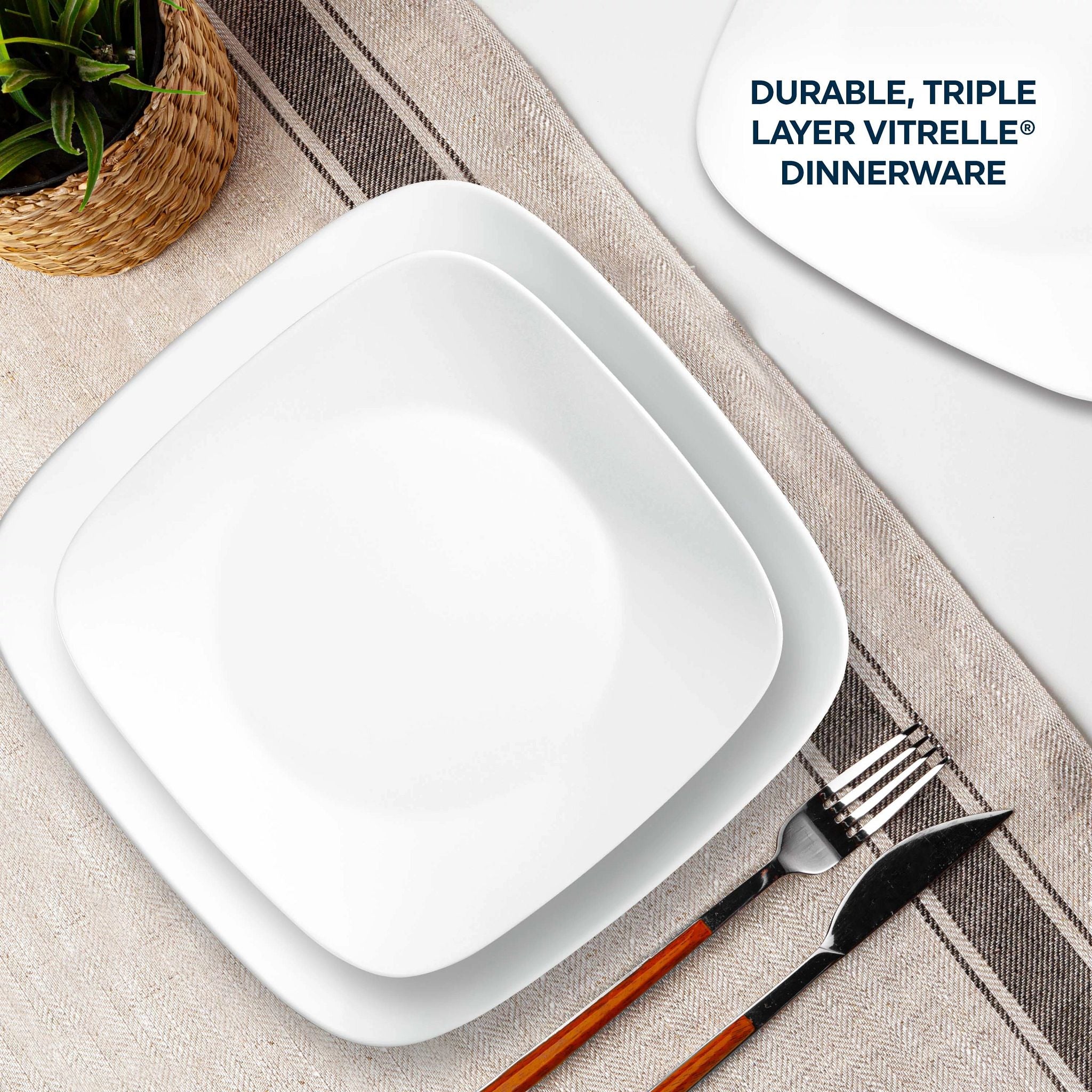 Corelle® Boutique Vivid White 8-piece Dinnerware Set. Service for 4 - Image 3