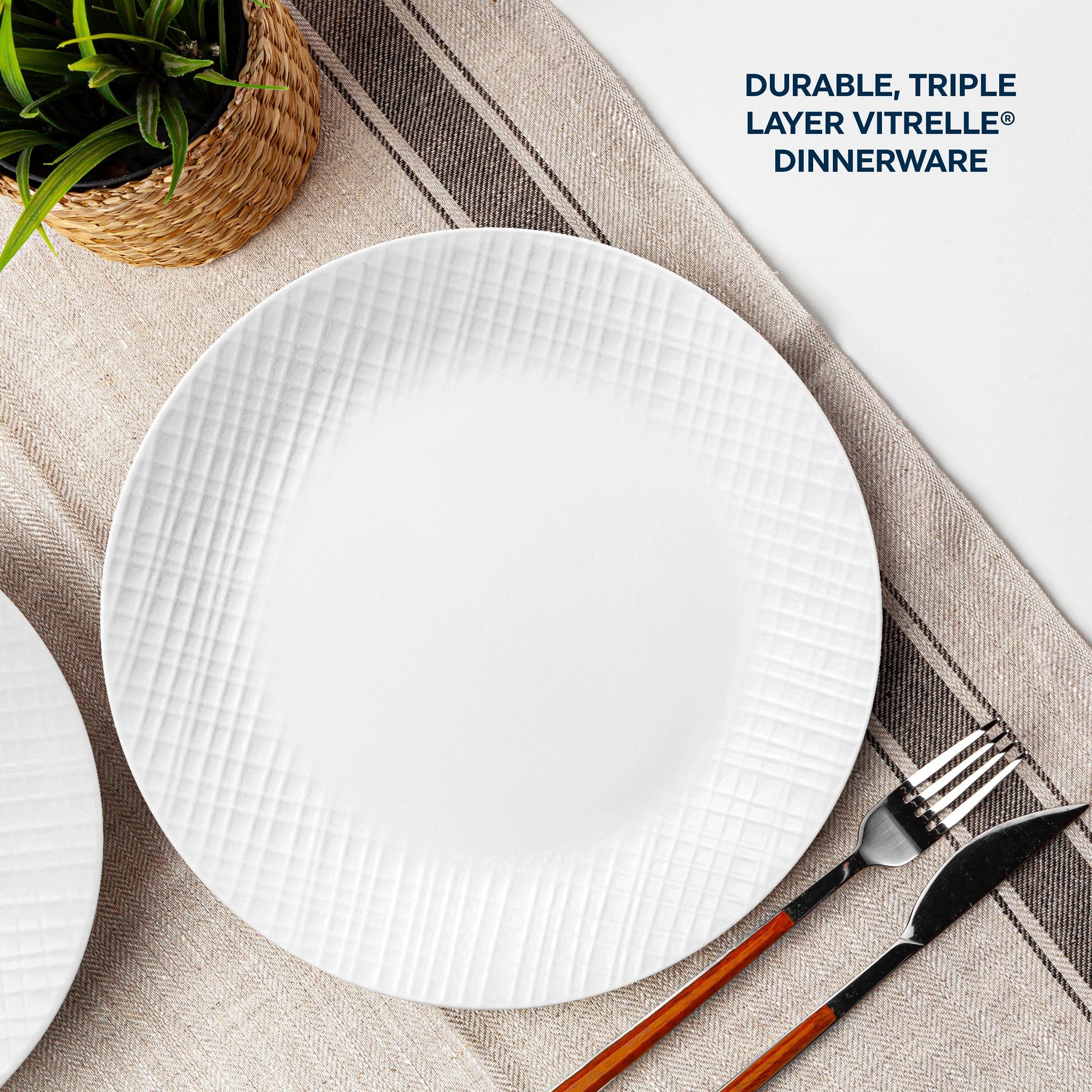 Corelle® Linen Weave 12-piece Dinnerware Set. Service for 4 - Image 5