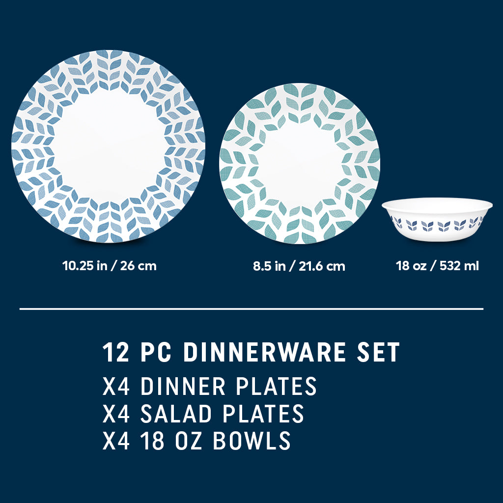 Corelle® Global Collection Northern Pines 12-piece Dinnerware Set. Service for 4 - Image 2