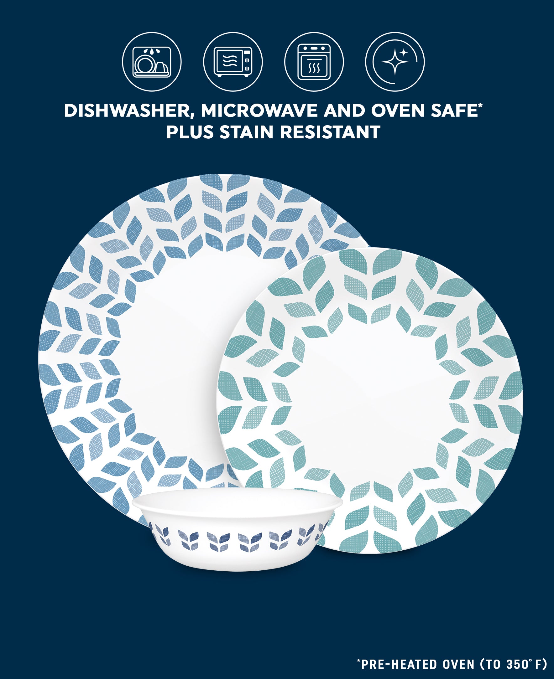 Corelle® Global Collection Northern Pines 12-piece Dinnerware Set. Service for 4 - Image 3