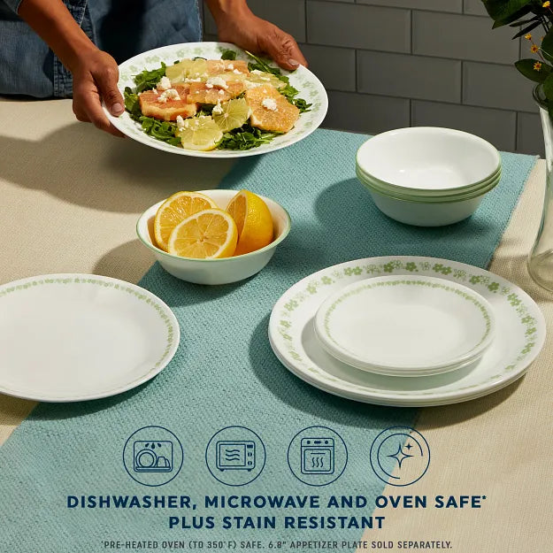 Corelle® Spring Blossom Green 12-piece Dinnerware Set. Service for 4 - Image 4