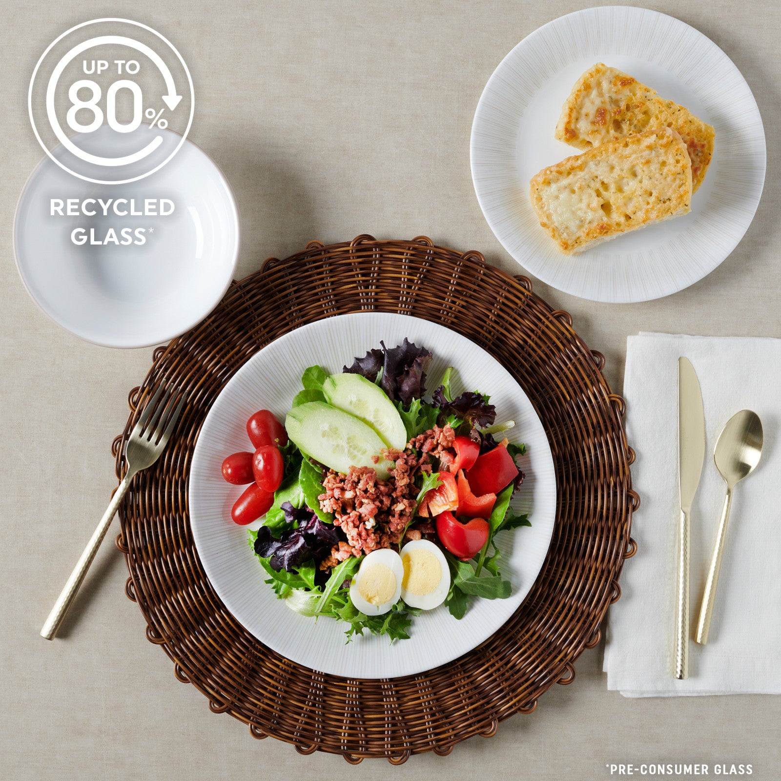 Corelle® Hushed Lines 12-piece Dinnerware Set. Service for 4 - Image 5