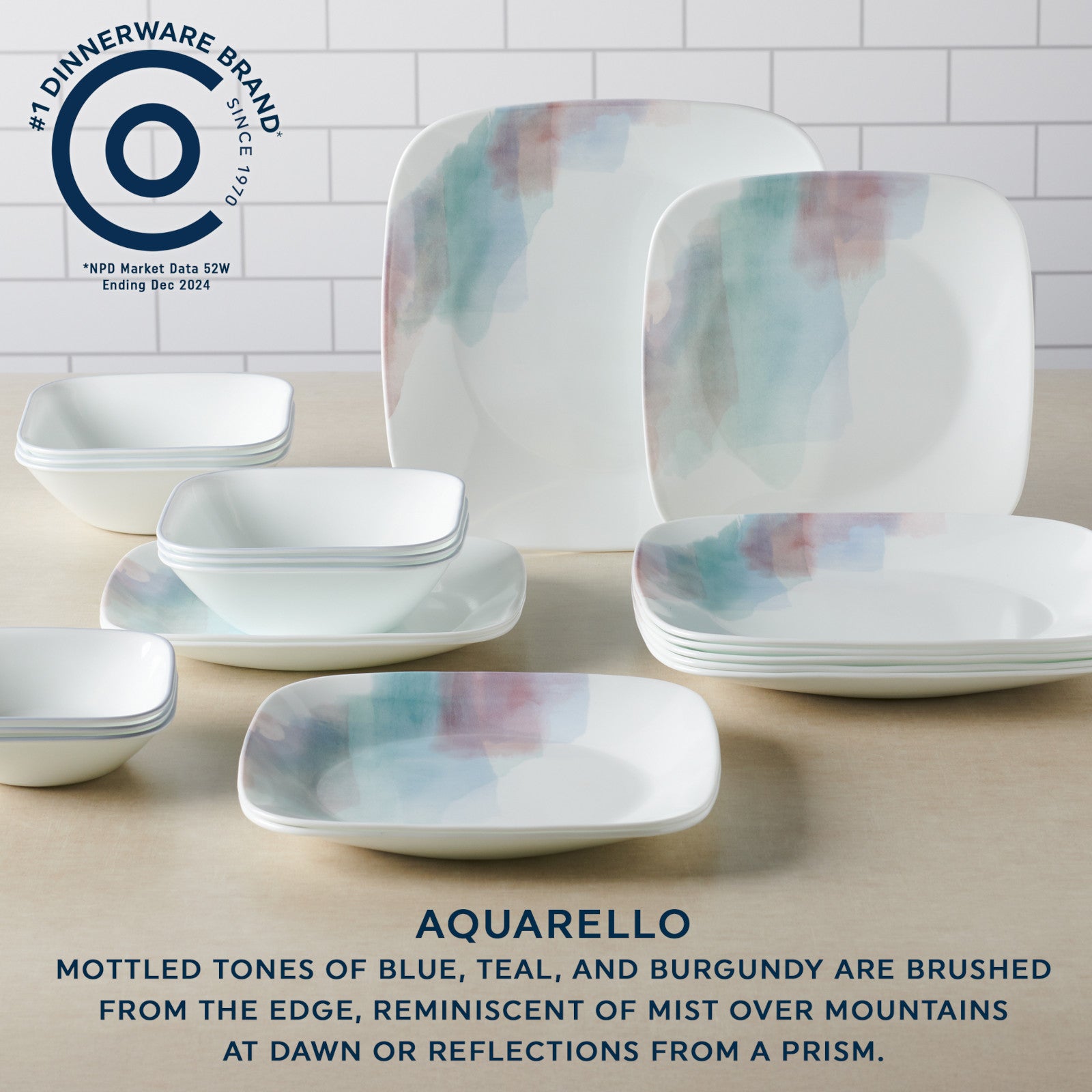 Corelle® Aquarello 16-piece Dinnerware Set. Service for 4 - Image 3