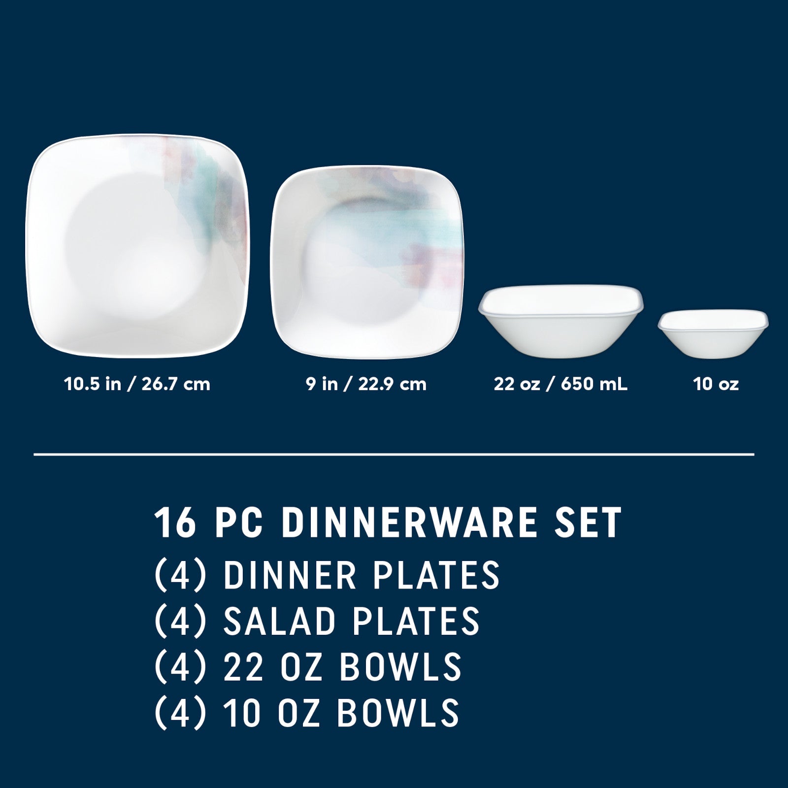 Corelle® Aquarello 16-piece Dinnerware Set. Service for 4 - Image 2