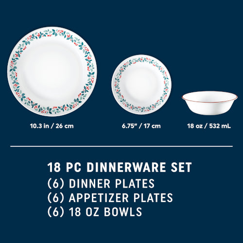 Corelle® Winter Berries 18-piece Dinnerware Set. Service for 6 - Image 2