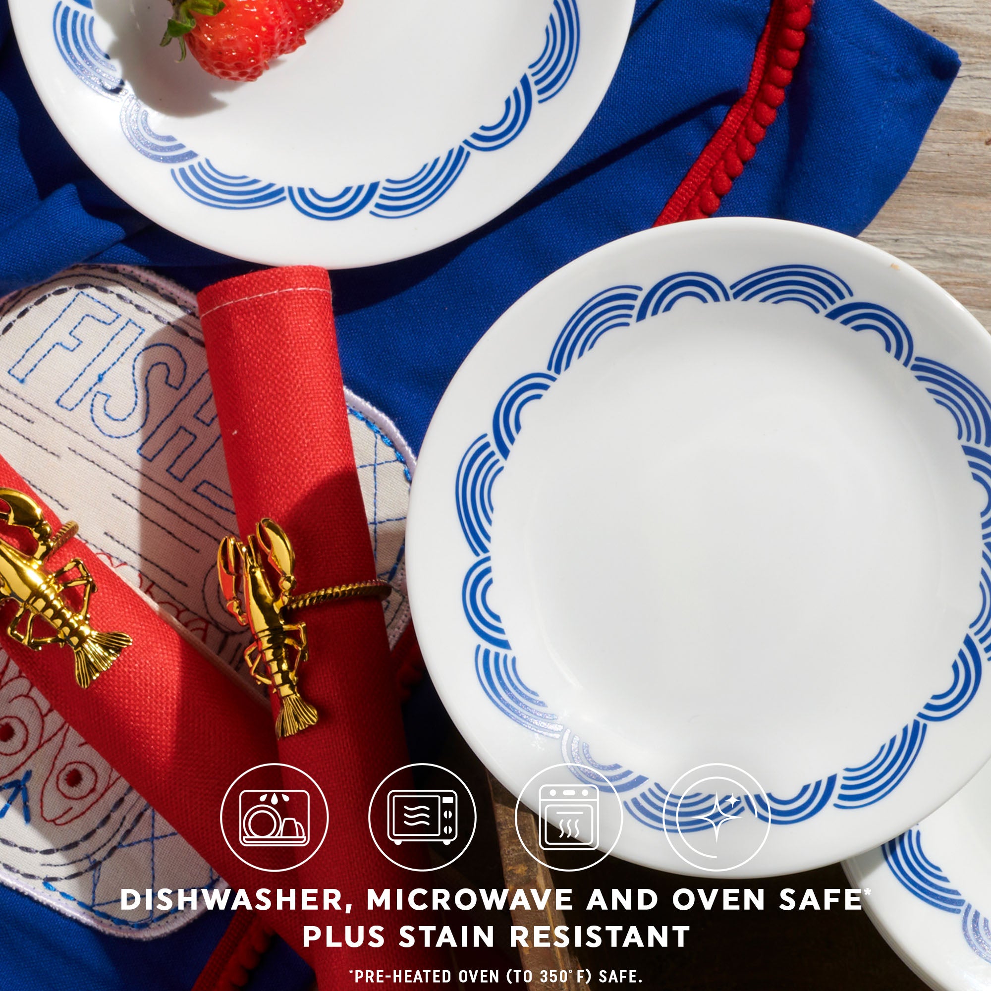 Corelle® Rolling Waves 8.5 Lunch Plate. 6-pack - Image 3