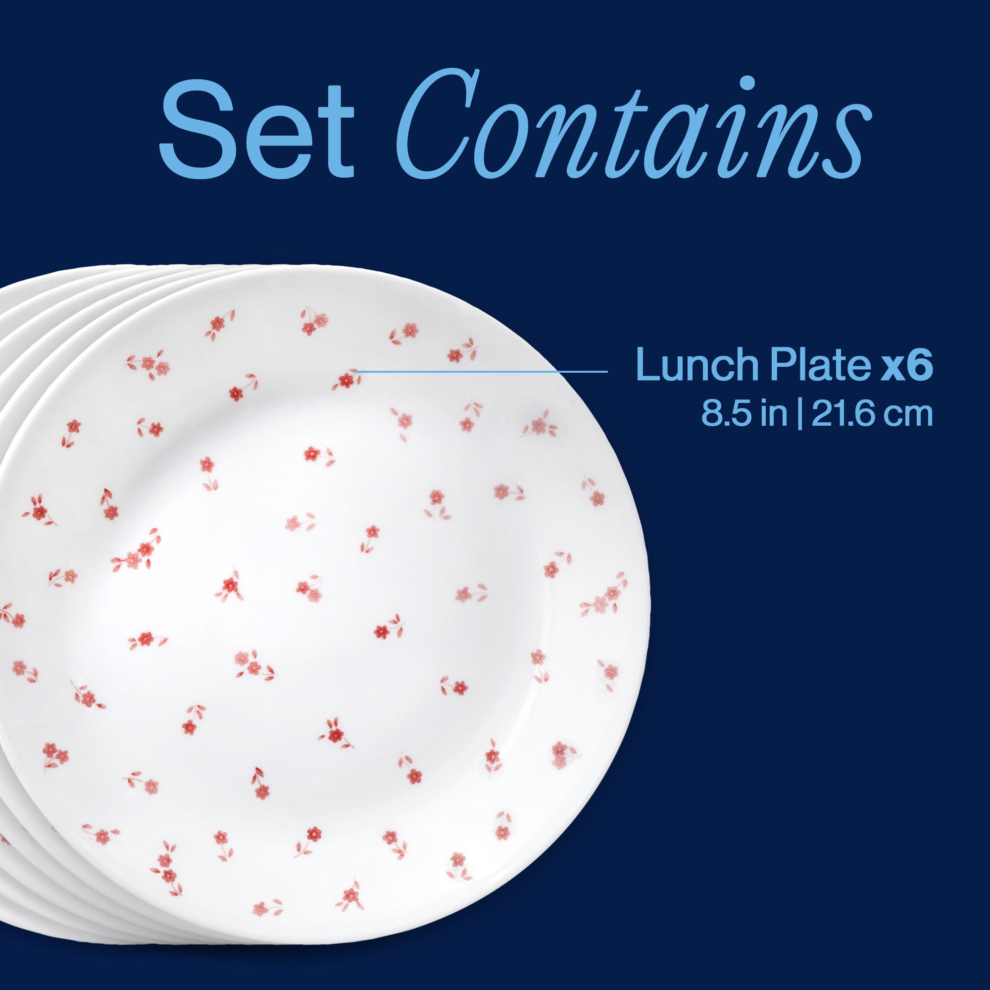 Corelle® Sweet Flora 8.5 Lunch Plate. 6-pack - Image 3