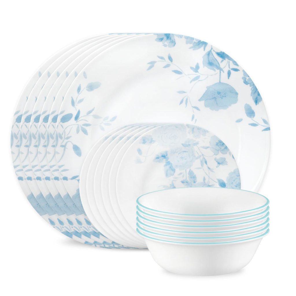 Corelle® Blue Bouquet 18-piece Dinnerware Set. Service for 6