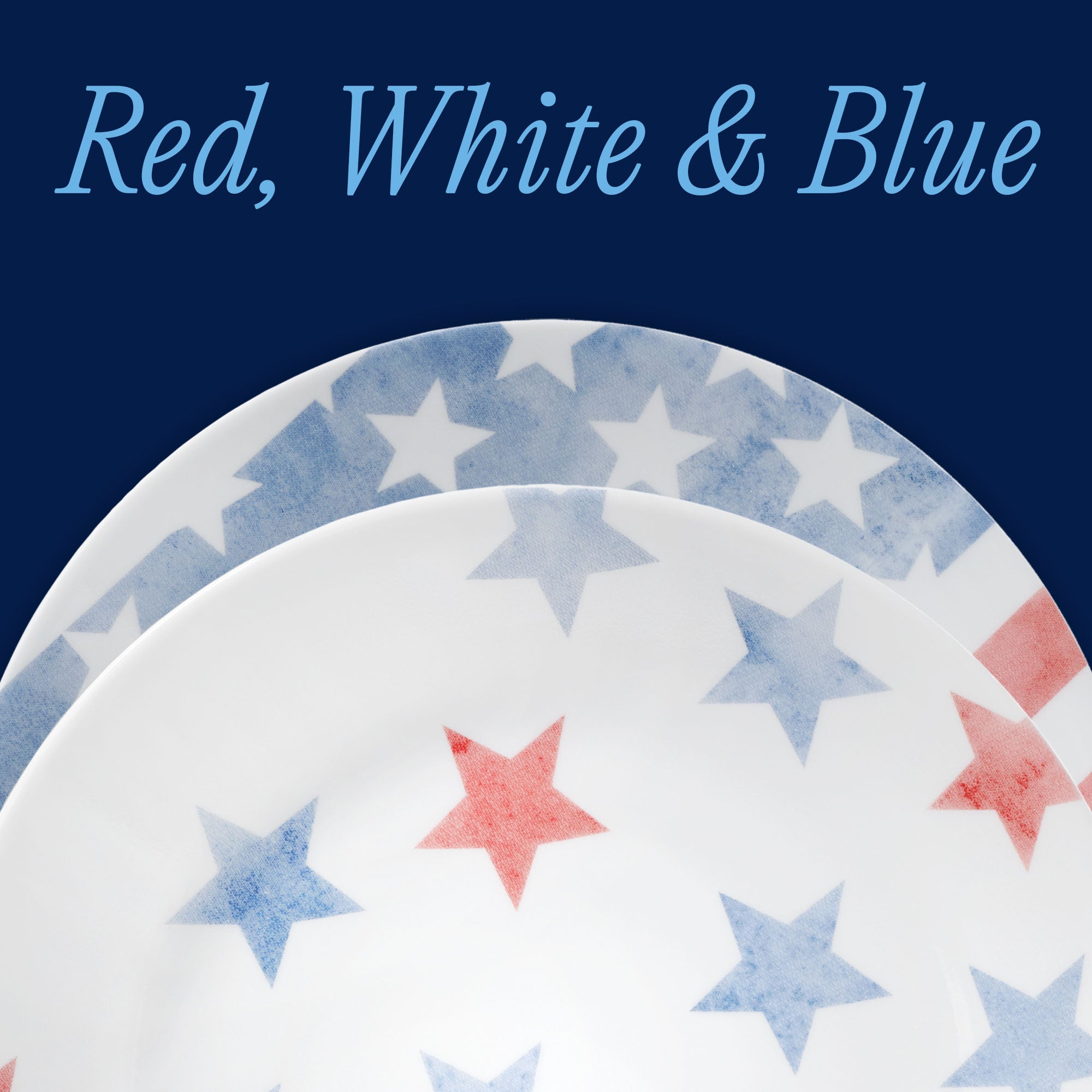 Corelle® Red. White. and Blue 8.5 Lunch Plate. 6-pack - Image 2