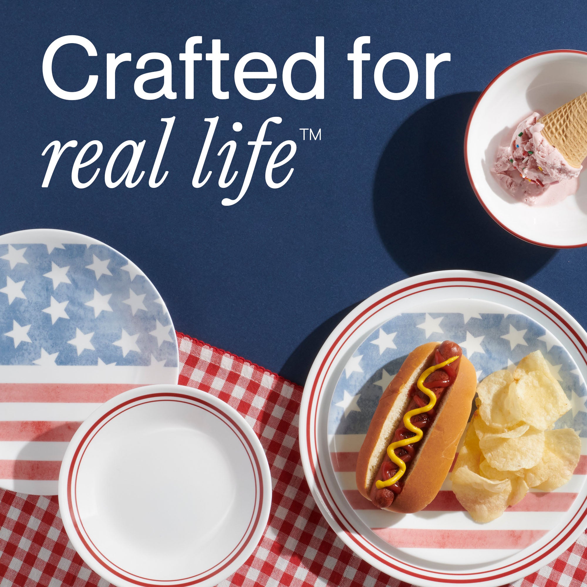 Corelle® Red. White. and Blue 8.5 Lunch Plate. 6-pack - Image 7