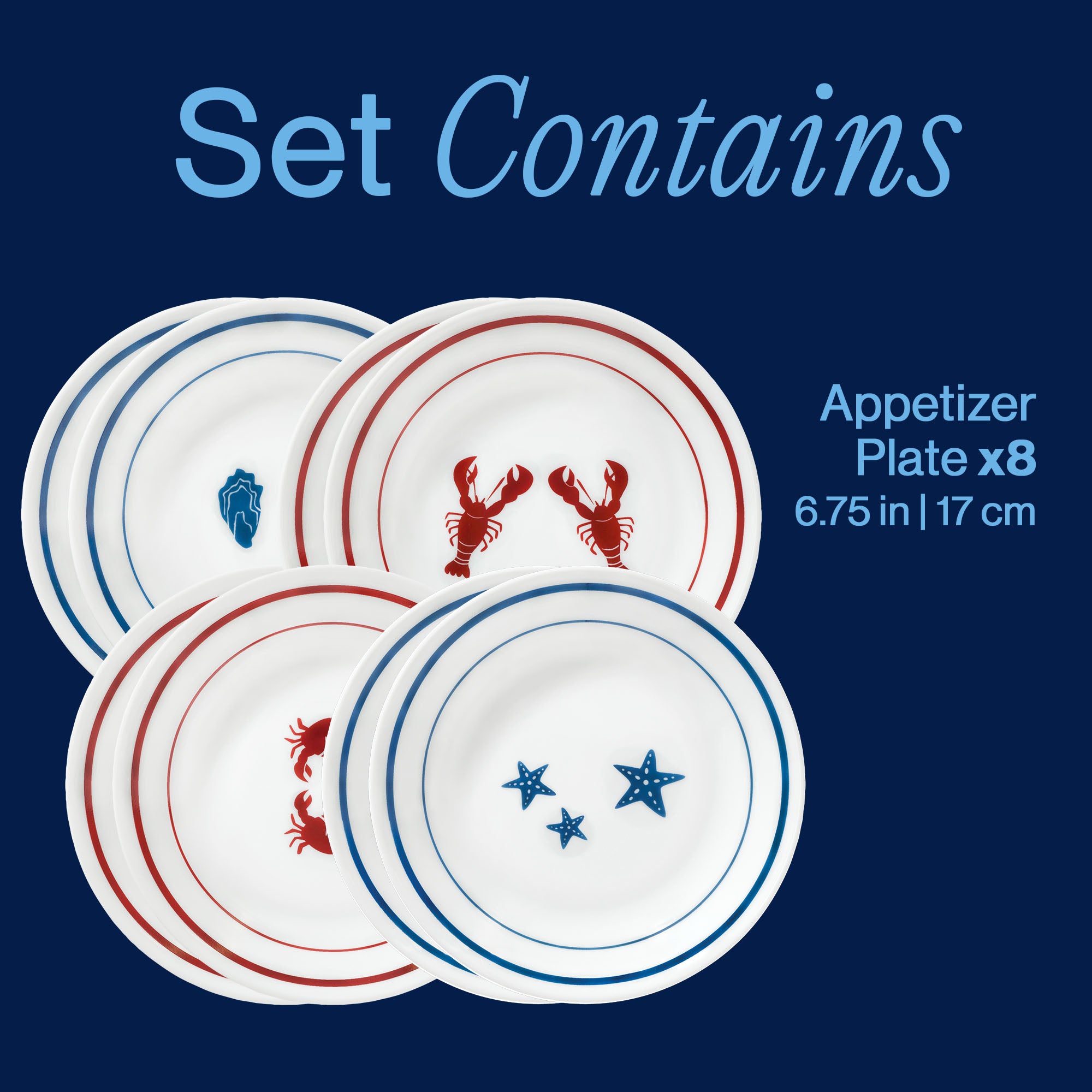 Corelle® Rockland Harbor 6.75 Appetizer Plate. 8-pack - Image 3