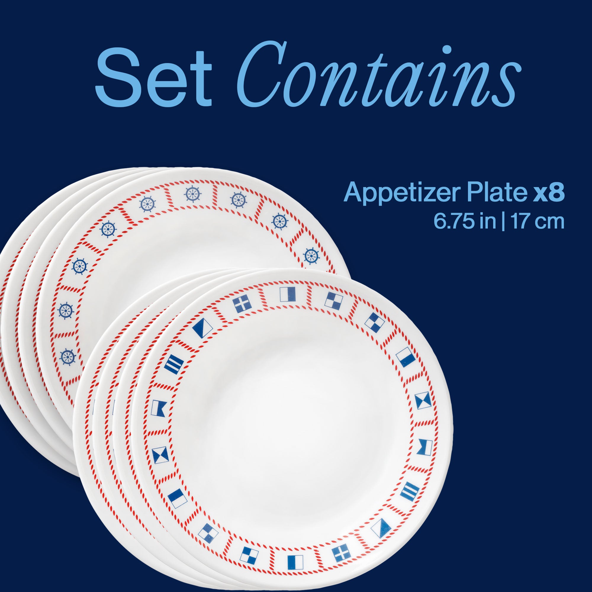 Corelle® Sailing Away 6.75 Appetizer Plate. 8-pack - Image 3